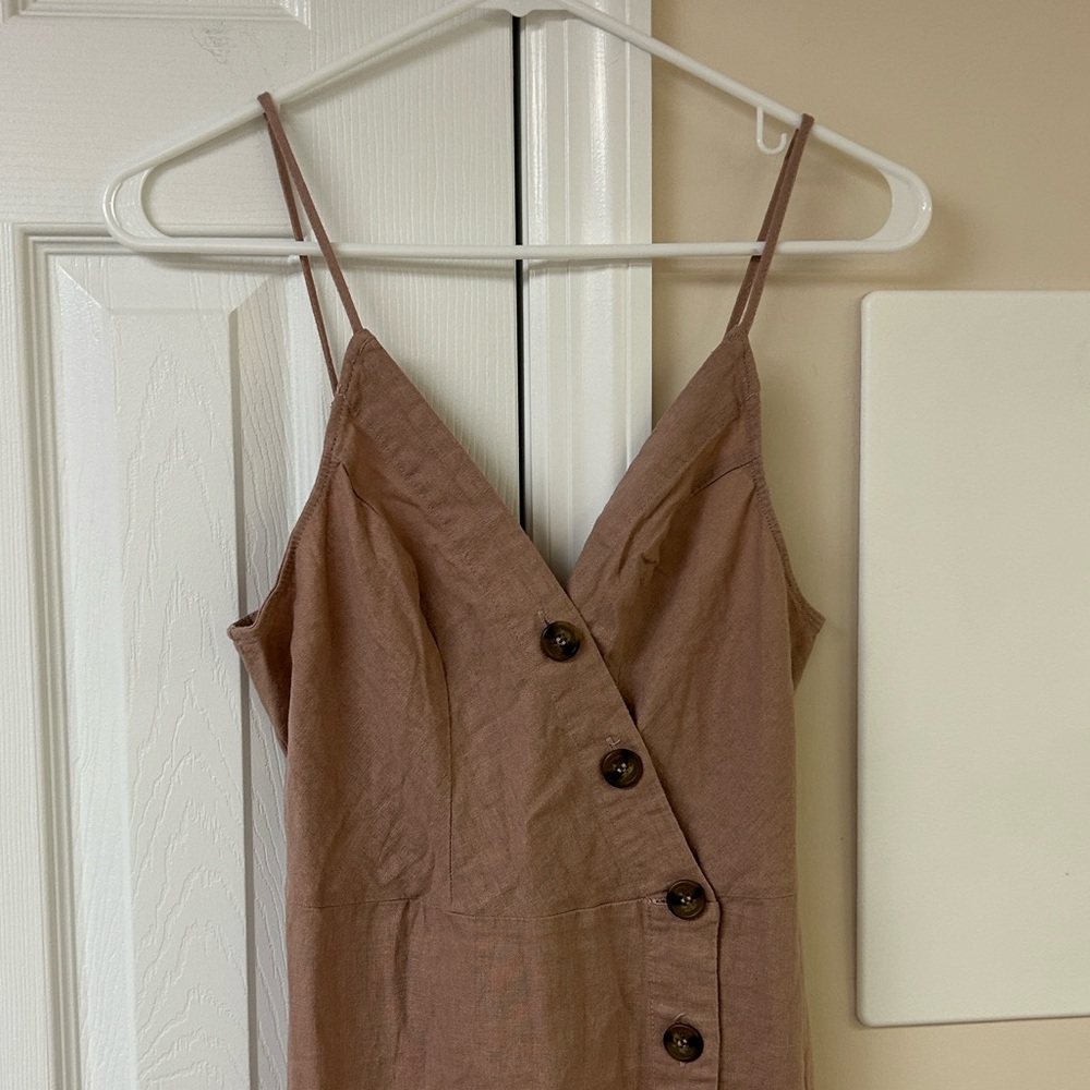 NWT Love Tree Dusty Pink Sundress Linen Blend - Picture 2 of 7